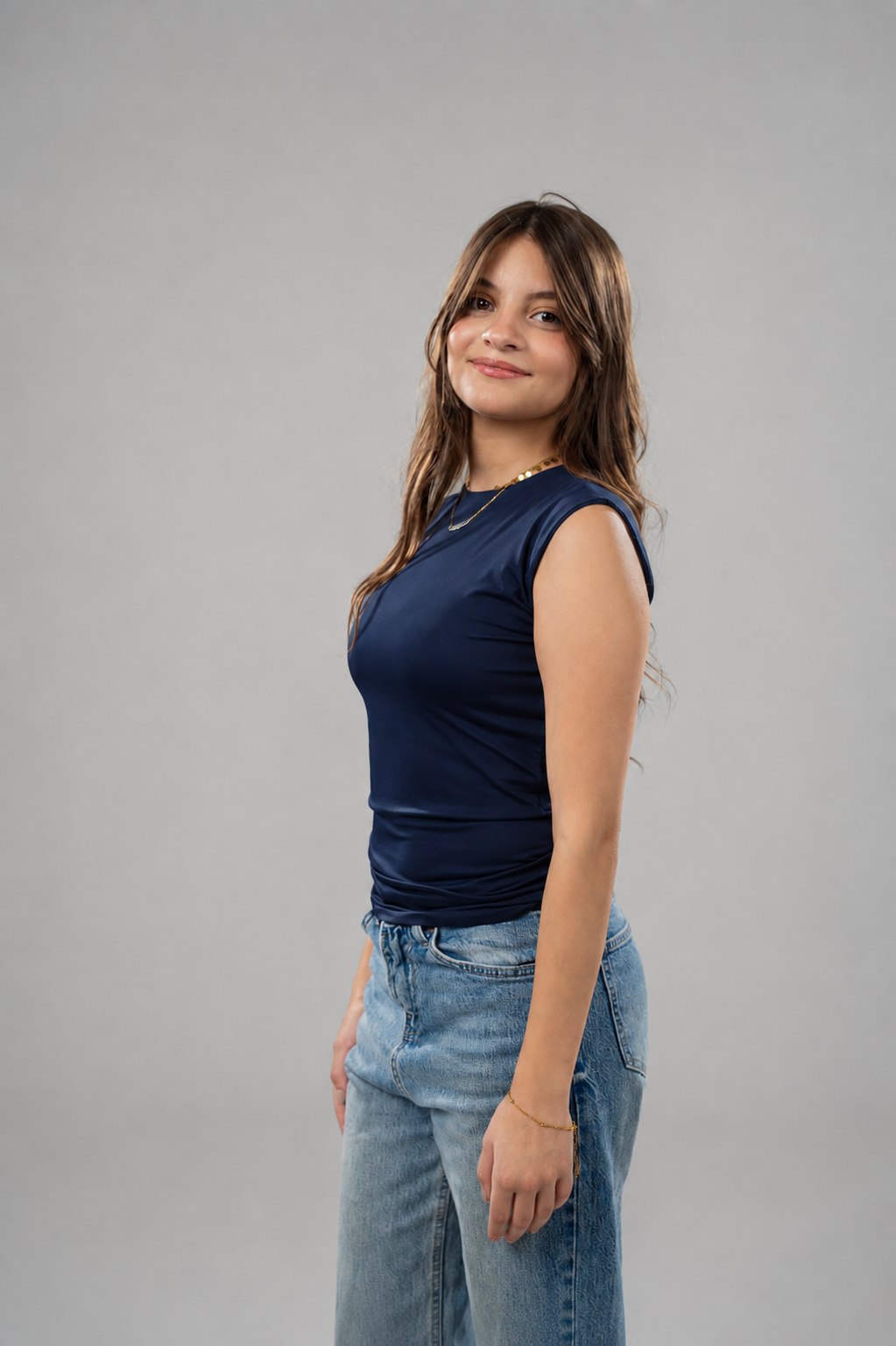 Crew Neck Cut Top