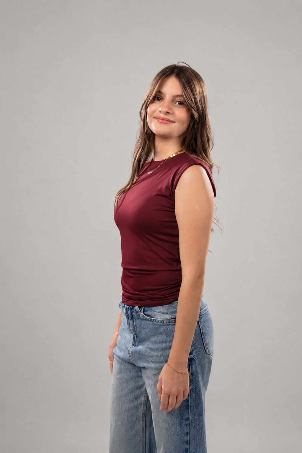 Crew Neck Cut Top