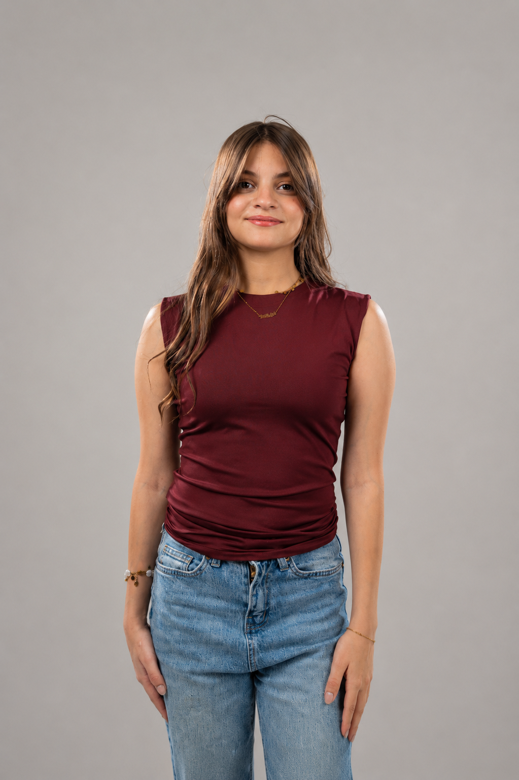 Crew Neck Cut Top